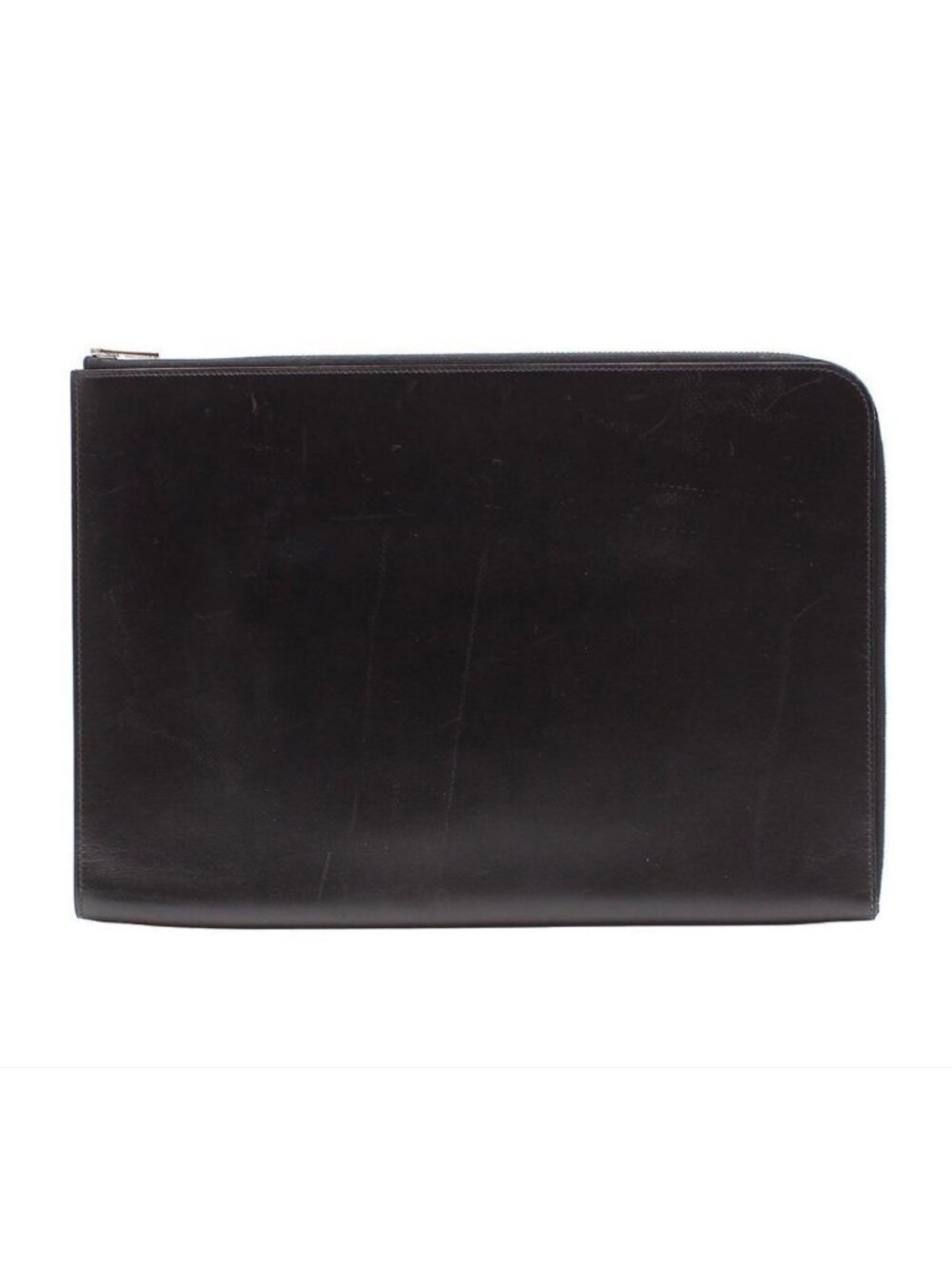 Hermes Leather L-shaped Zipper Clutch